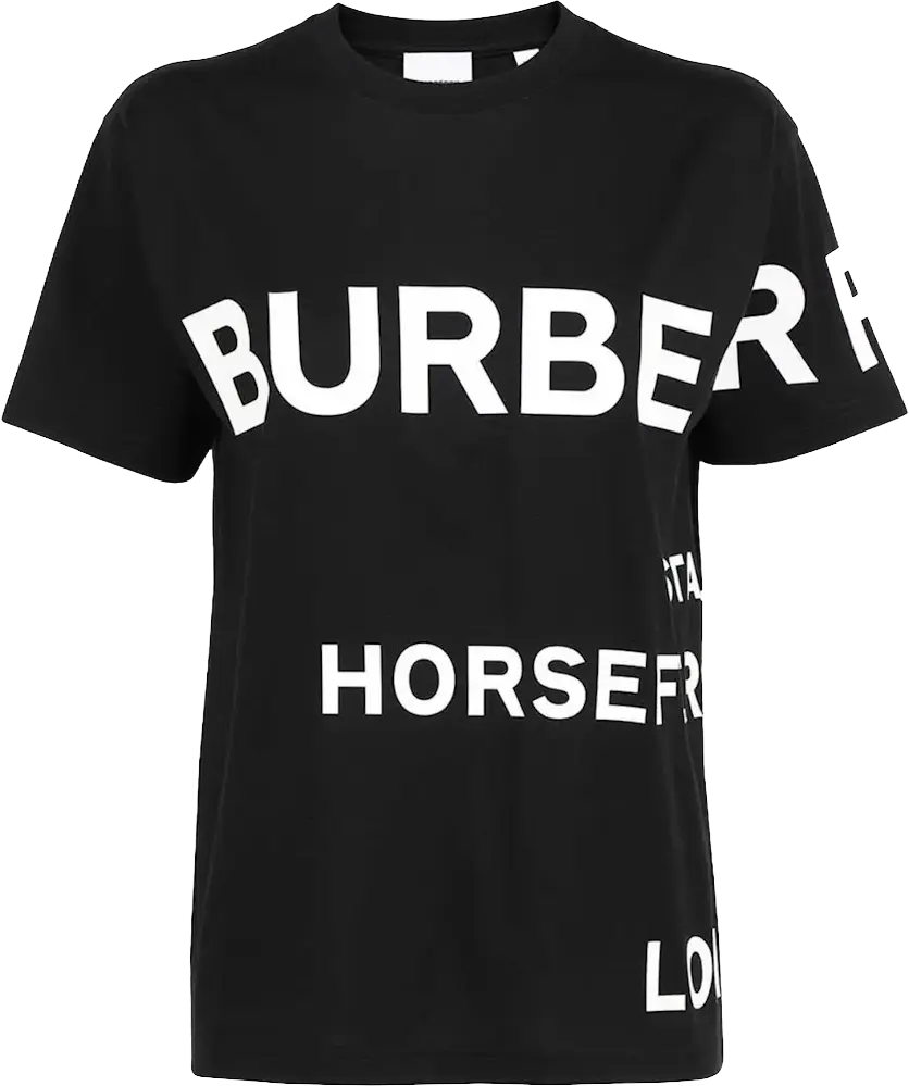 Burberry Horseferry Print Cotton Oversized T-shirt Black White (